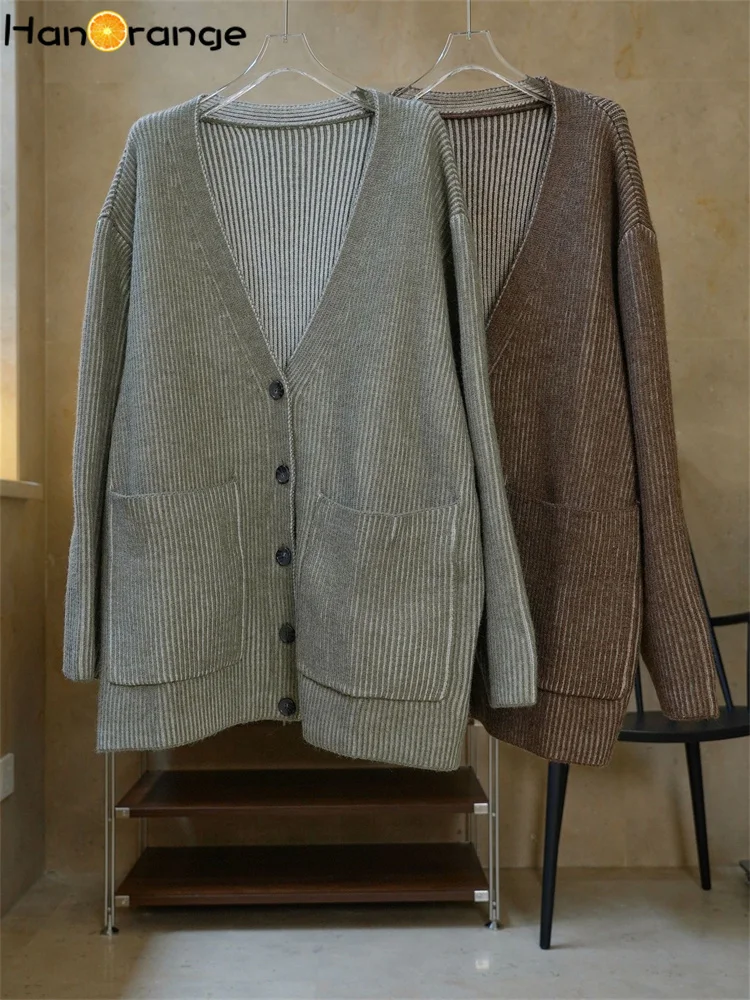 Женский кардиган HanOrange с V-образным вырезом