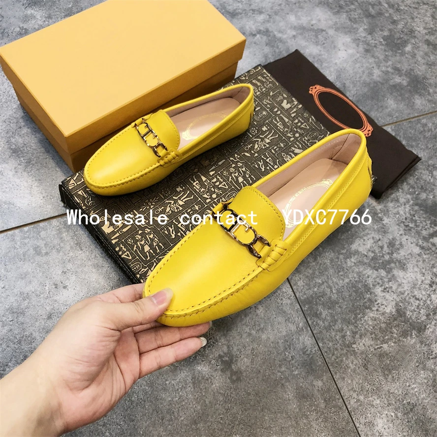 New cowhide bottom pea shoes spring and autumn and summer shallow mouth fashion casual single shoes women's shoes flats loafers