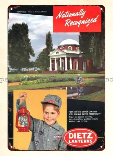 1955 Dietz фонари металлический жестяной знак спальни декор стен гаражный бар