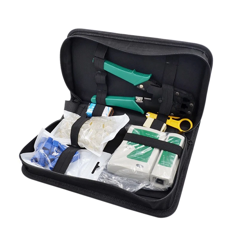 

8Pcs Network Cable Tester Tool RJ45 Crimping Pliers Stripper Portable LAN Network Repair Tool Kit Cable Tester
