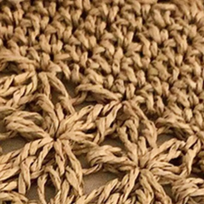 H37D Женский пляж сплетен соломенная сумка для мессенджера с кисточником Boho Hollow Out