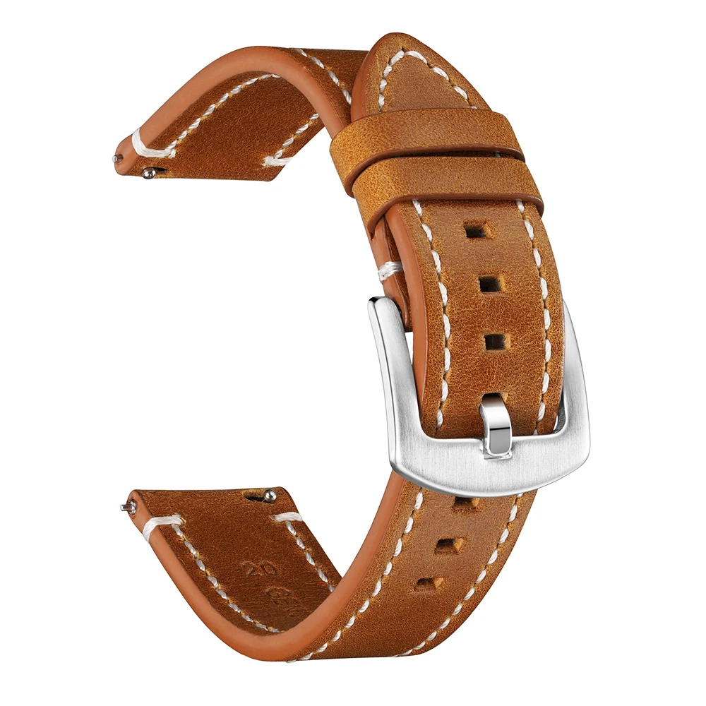 RIEBEAU Waxed Leather Watch Strap Vintage Watchbands 20mm 22mm Cowhide Bracelet Quick Release Watch Accessories