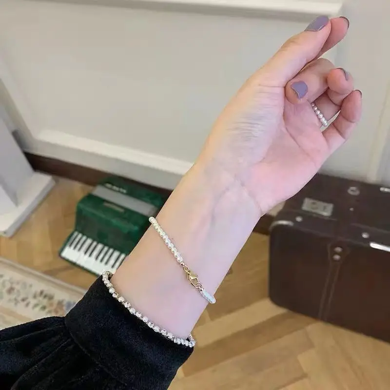 Браслет с натуральным жемчугом для женщин ювелирные изделия аксессуары простой