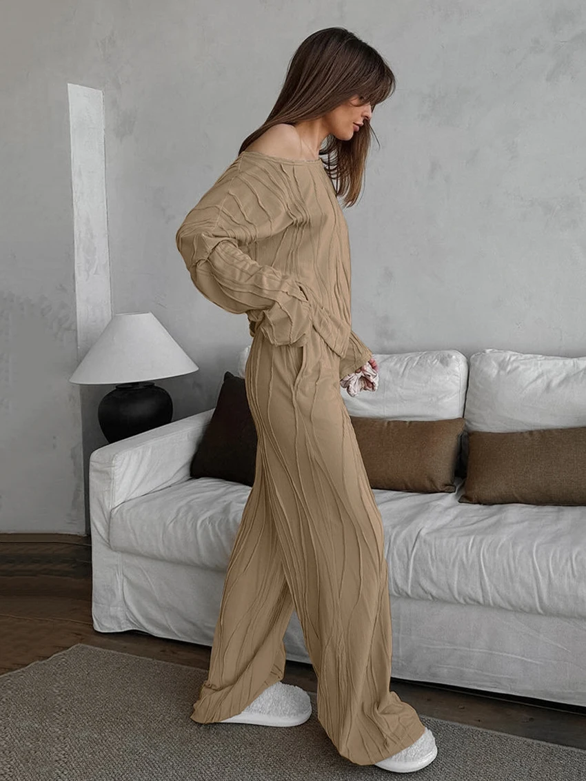 Женская ночная рубашка с длинным рукавом Marthaqiqi свободная широкими штанинами