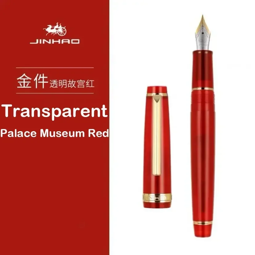 

Перьевая ручка JINHAO 82, прозрачная ручка Spin Golden EF F M, наконечник для бизнеса, офиса, школы, чернильные ручки, канцелярские принадлежности