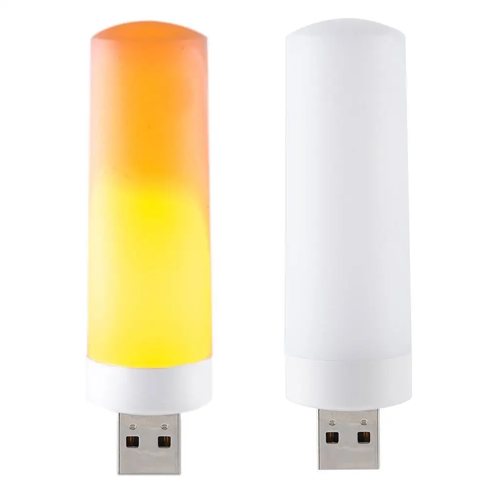 

Simulation USB Flame Lamp LED Night Light Sensor Control Night Lamp Computer Mobile Power Charging Mini Light Bedroom Decor