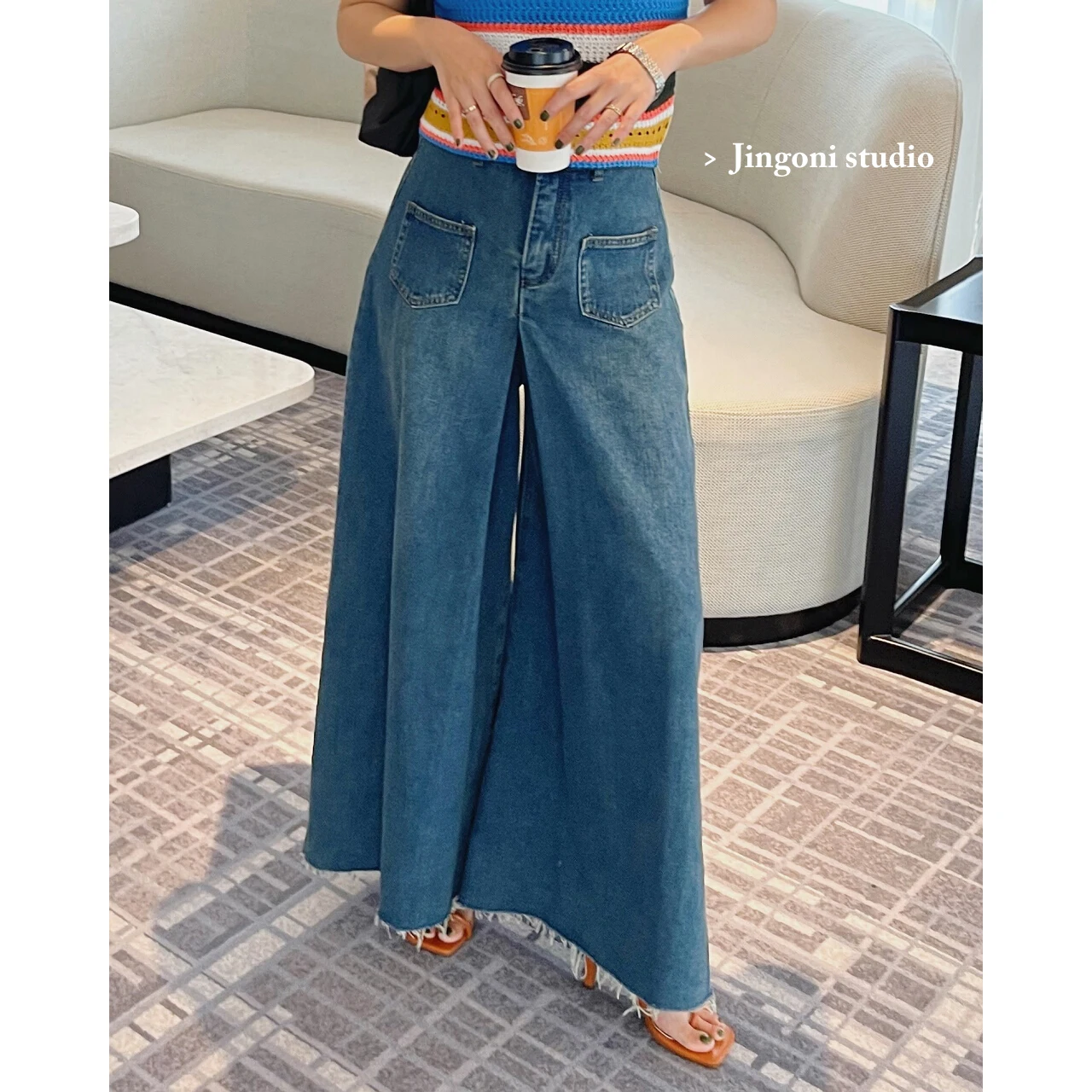 Y2k Jeans Pants Trousers Cargo Fashion Woman Summer 2023 Clothing Korean Vintage Style Wide Leg High Waist Streetwear Elegant