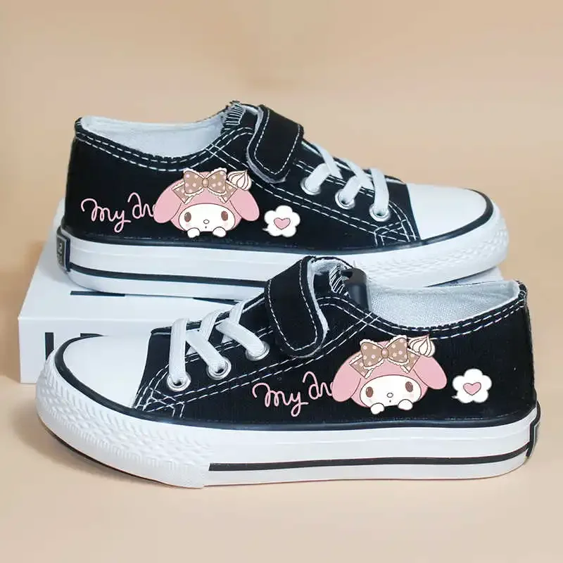 Светящиеся парусиновые туфли Sanrio Kawaii My Melody Cinnamoroll Pom PomPurin повседневная обувь на