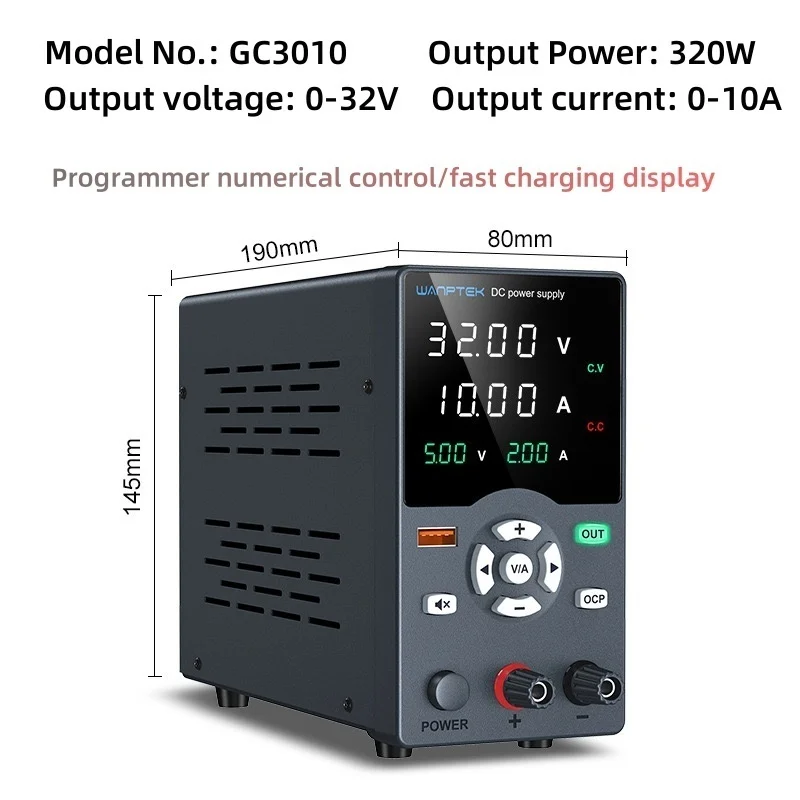 Источник питания постоянного тока GC305/3010 регулируемый лабораторный ЖК-дисплей