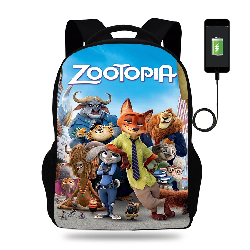 Рюкзак для мальчиков и девочек с диснеевским изображением зоотопии