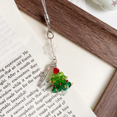 Y2K модный брелок в виде рождественской елки, милый брелок со звездой и кисточкой, подвеска в стиле Ins, эстетический девчачий ремешок для телефона, сумка, подвески, рождественский подарок