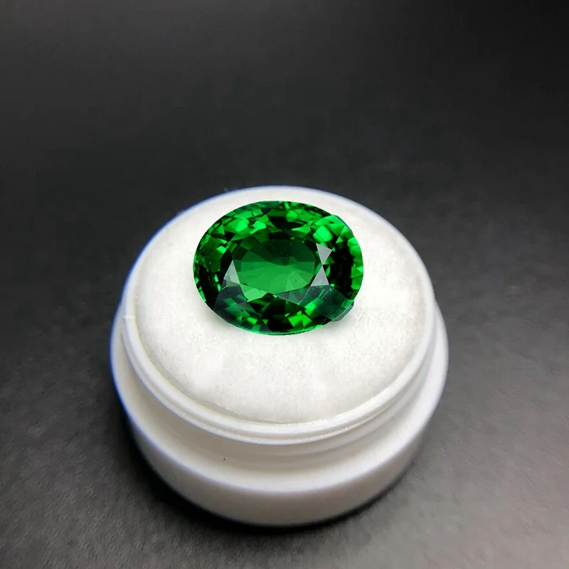 Натуральный AAAA Trilliant Cut 10,00 Cts драгоценный камень зеленый изумруд 12x16 мм овальной резки Шри-Ланки VVS Gemston