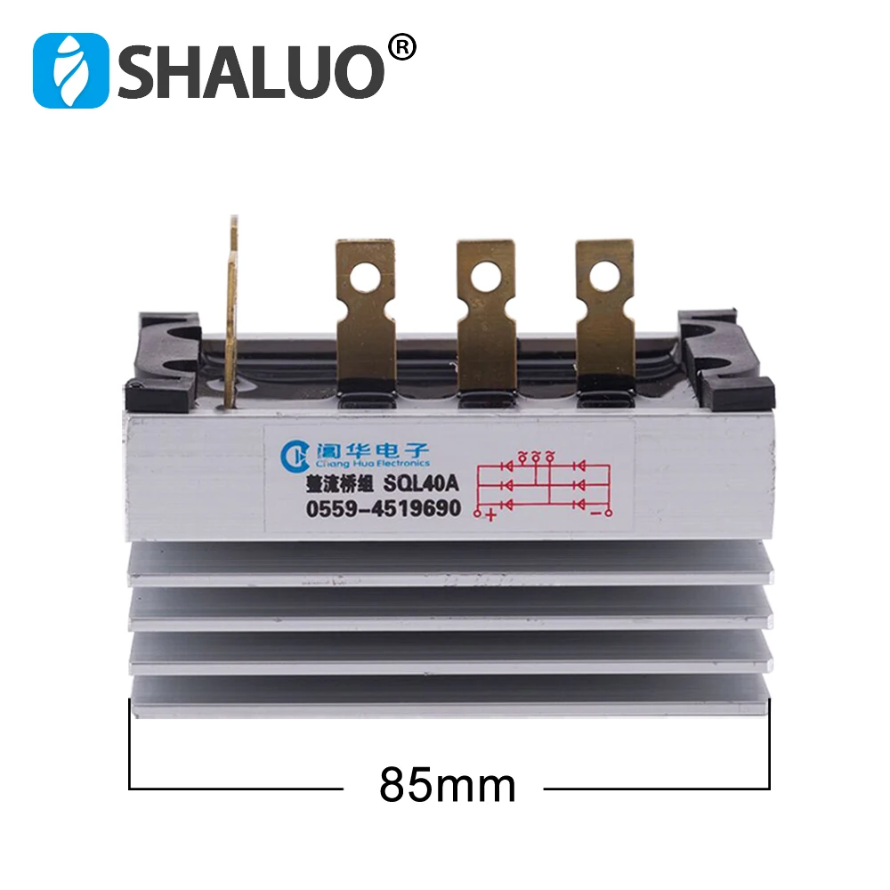 

SQL40A 40A 1000V алюминиевый радиатор, трехфазный диодный мостовой выпрямитель, комплект для генератора, 40 ампер, железный контакт, силовой диодный выпрямитель