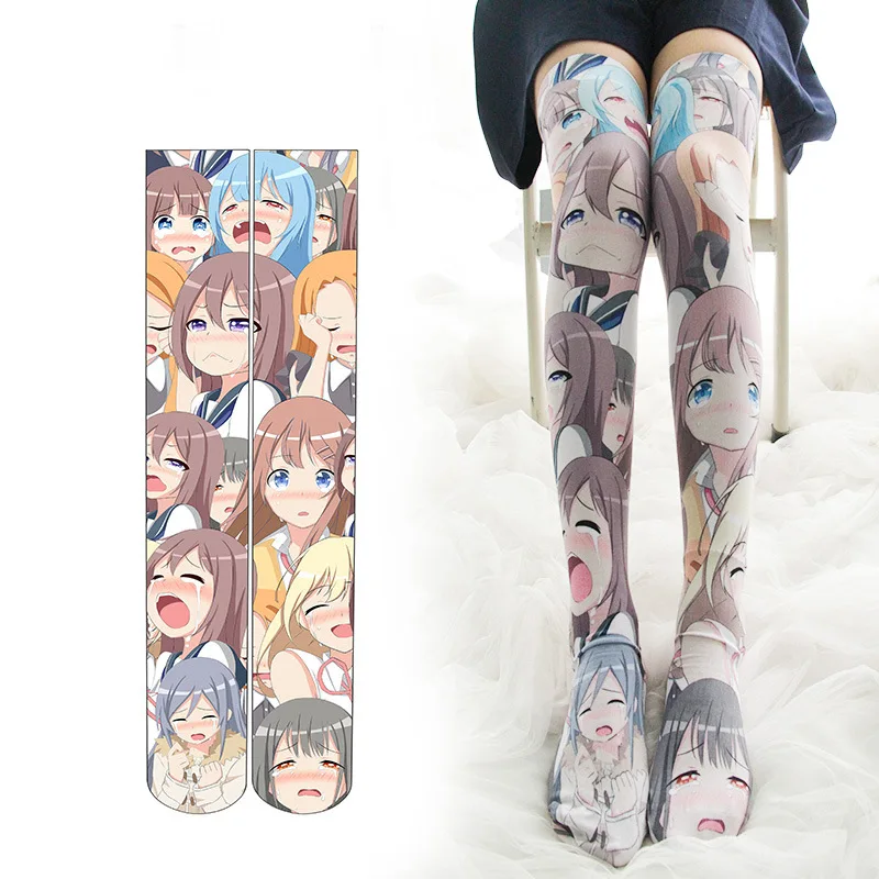 Anime Cute 3D Print Women Socks Cosplay Cartoons Socks Velet Over Knee Thigh High Stockings Comfortable Novelty Socks New