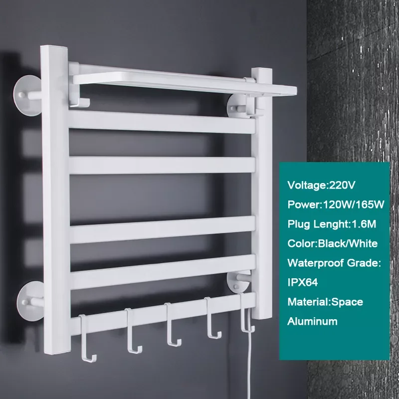 

Electric Bathroom Towel Rack Aluminum Smart Home Heated Towel Drying Rack Household Intelligent Constant Temperature Heating Rod