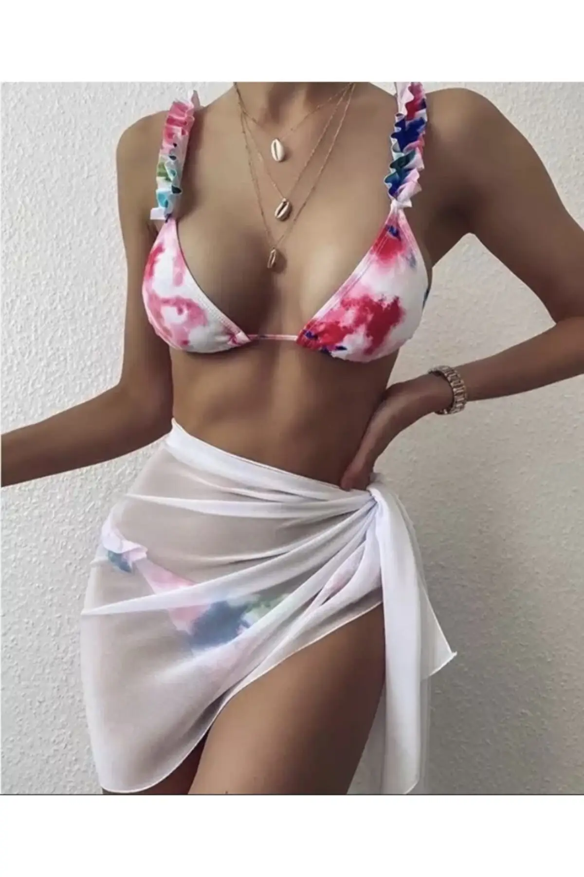 

Women's Pareo New Season Swimwear Cover Up Dress Sexy Tunic Suit Beachwear Female Beach Bikini Cover Loose Mini Dress