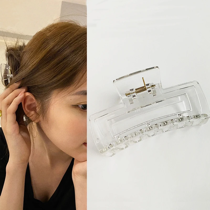 

2022 New Claw Clip for Women Tough Transparent Plastic Hair Claw Large Size Hair Clamps Claw Clip Crab Chic Hair Accessories