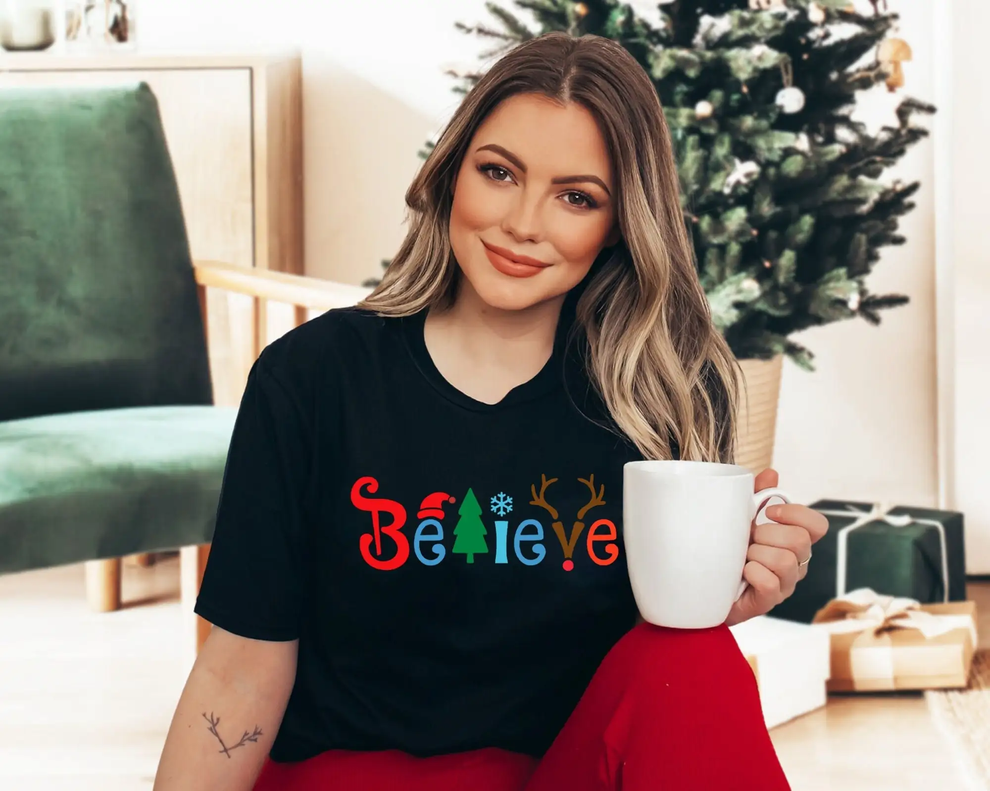 Рождественская футболка для семейных праздников