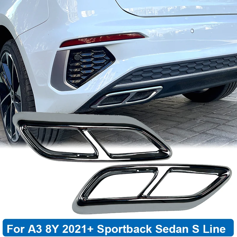

Наклейка на глушитель выхлопной трубы для Audi A3 8Y S Line Sportback Sedan 2021 2022 2023, аксессуары для тюнинга автомобиля