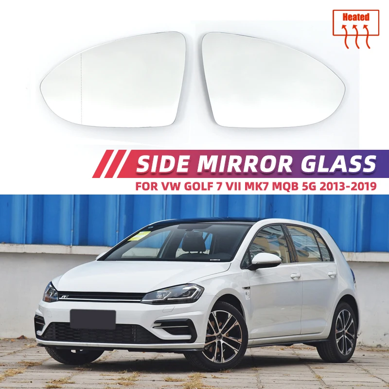 

Replacement Left & Right Rearview Heated Exterior Wide Angle Mirror Glass for Volkswagen VW Golf 7 VII MK7 MQB 5G 2013-2019