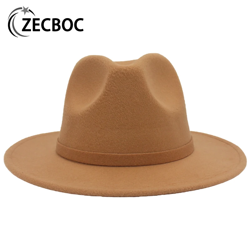 

Jazz Fedora Hat For Women Winter Luxury Hat For Men Fashion Formal Wedding Decorate British Style Trilby Party Formal Panama Cap