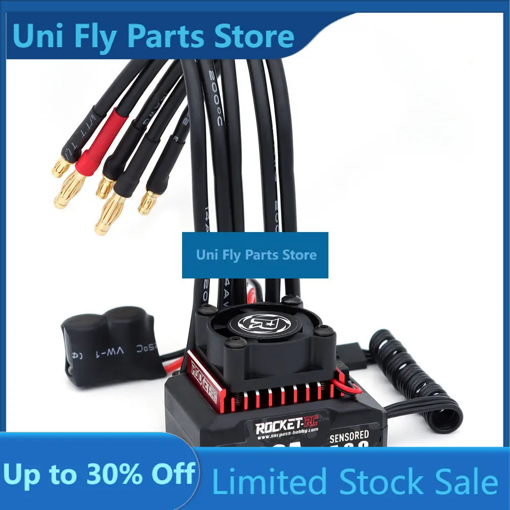 Фото Бесщеточный электронный регулятор скорости UniFlyROCKET-RC 100A ESC с датчиком, 2-3S, для радиоуправляемых дрифт-машин 1/10, 380/390/540, с датчиком, бесщеточный №1