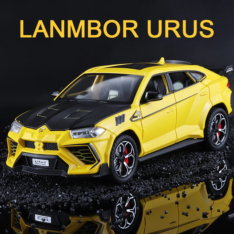 

Модель игрушечного автомобиля из сплава 1/24, модель внедорожника Lambor URUS, имитация внедорожника со звуком, Детская игрушечная машинка со звуком, подарки для детей