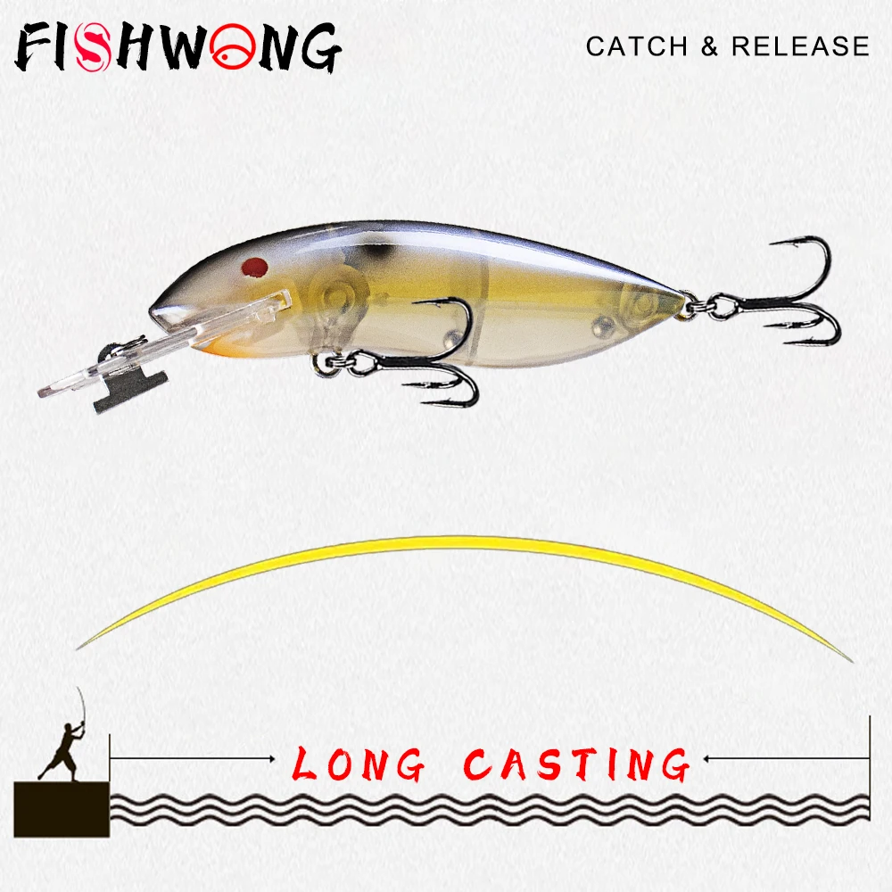 Фото Набор из 3 плавающих приманок FISHWONG Minnow для рыбалки, 10.5 см, 13 г, с тройными крючками, для ловли щуки №3