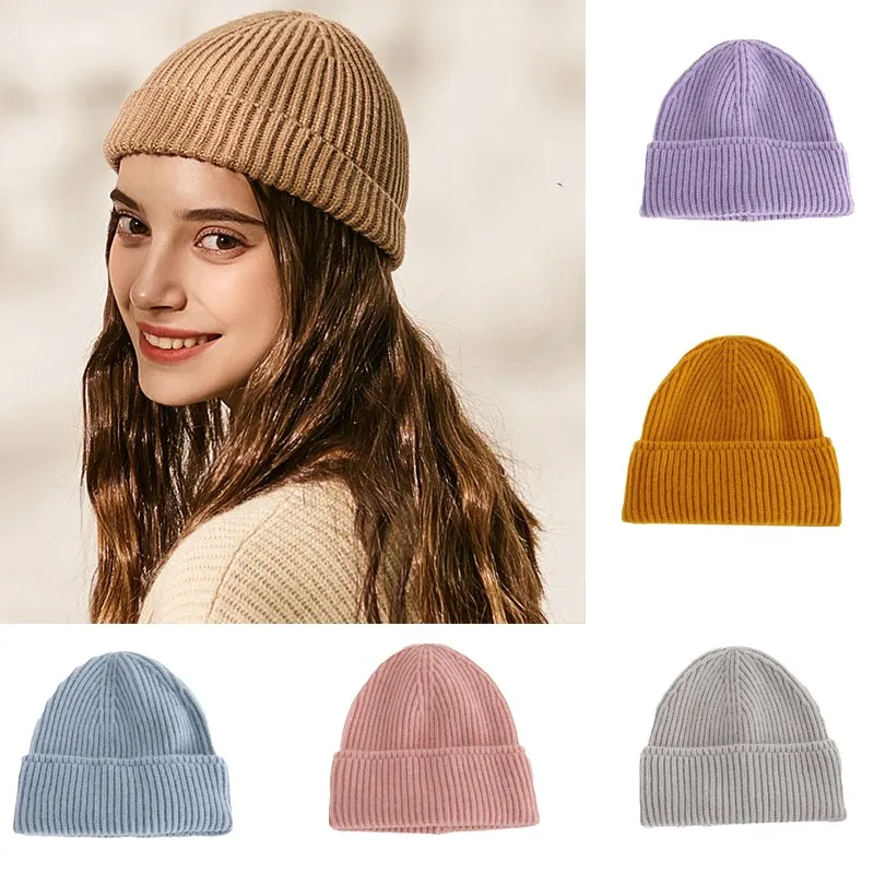 

Women Beanies Winter Hats for Unisex Knitted Solid Cute Hat Lady Autumn Female Beanie Caps Warmer Bonnet Men Casual Cap