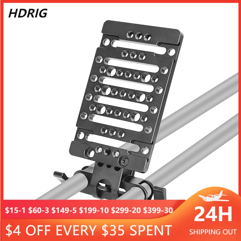 

HDRiG Multipurpose Extension Cheese Plate With Rotating 15mm Rail Blocks Clamp Fits Camera's 15mm Rod Supporting System