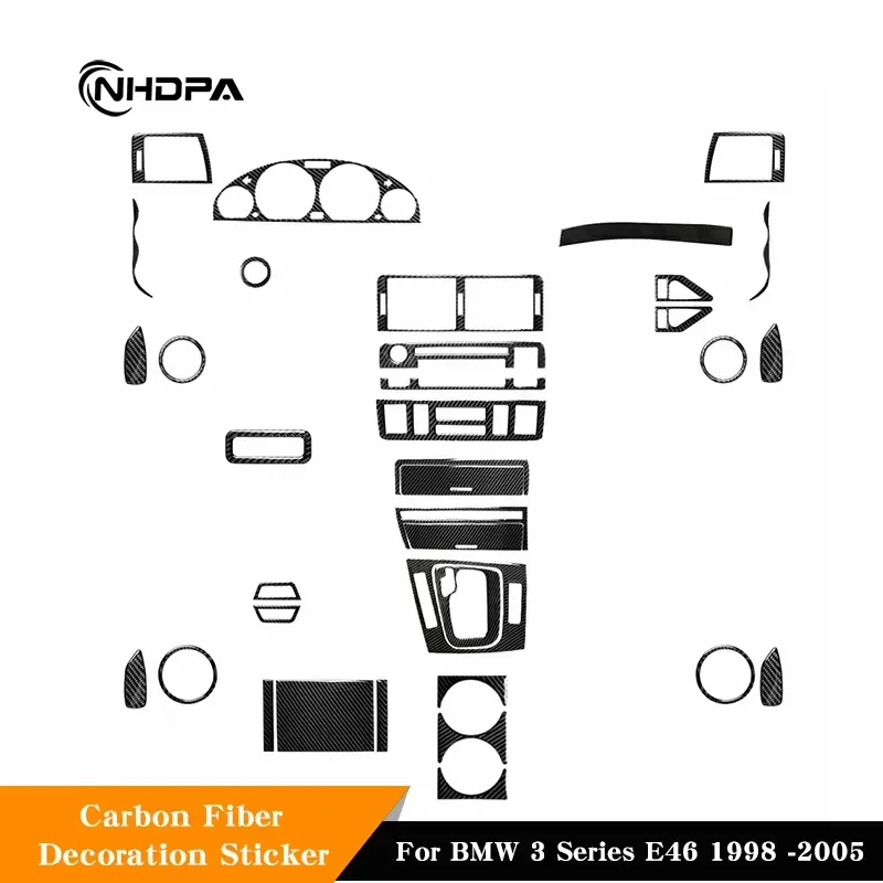 

Car Carbon Fiber Protector Patch Sticker For BMW 3 Series E46 1998 -2005 Full Parts Interior Decoration Stickers Accessories