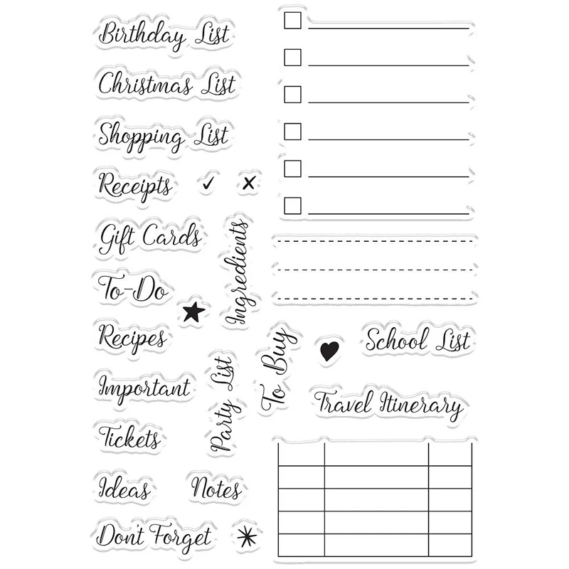 

To Do List Table Note Transparent Stamps Scrapbooking Card Album Photo Making Stencil Crafts For Decoration New 2022