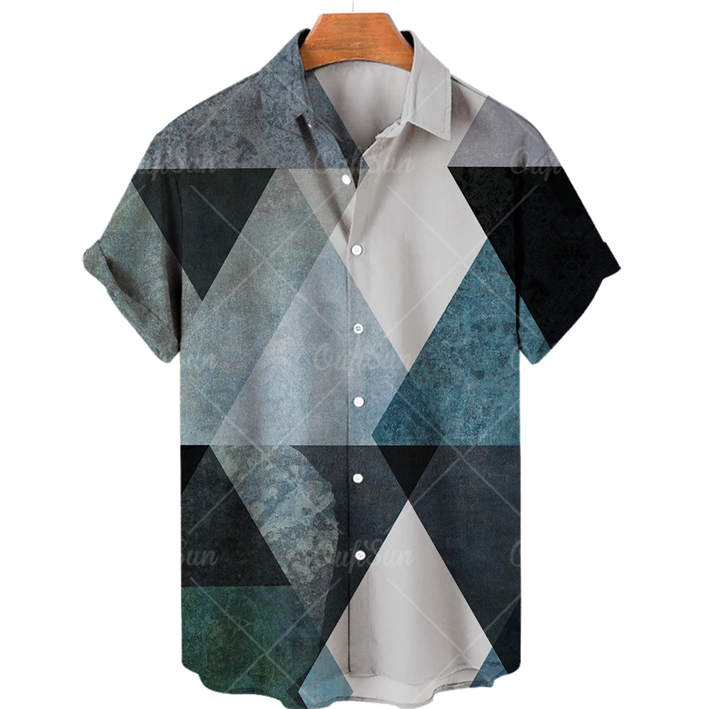 

Men's Linen Ethnic Short Sleeve Fashion Casual Print Hawaiian Shirt Top T-Shirt Business Work Everyday Shirt