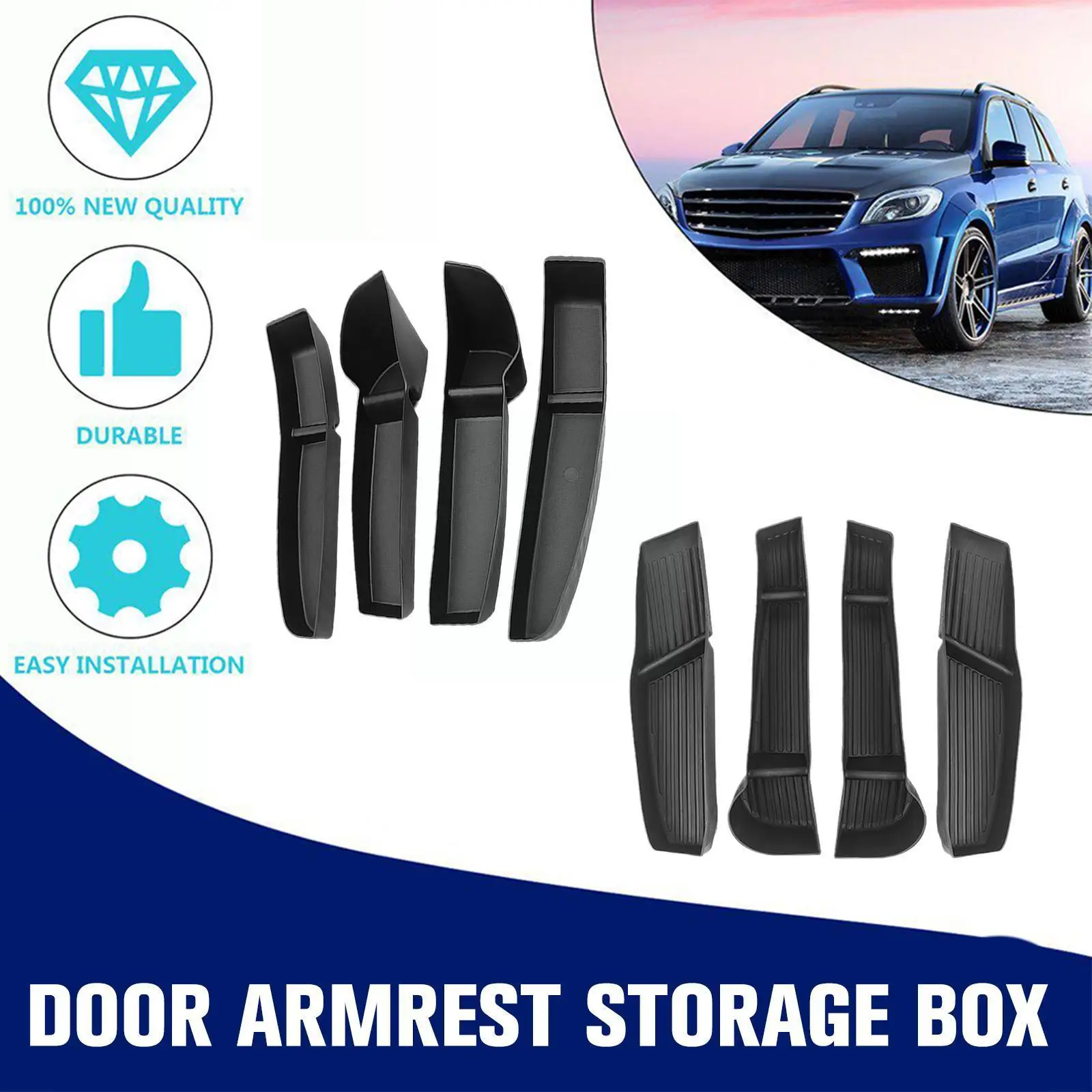 

Foldable Car Door Side Storage Box for Tesla Model 3 Model Y Front Back Door Handle Armrest Tray Organizer Model 3 Model Y K8L9
