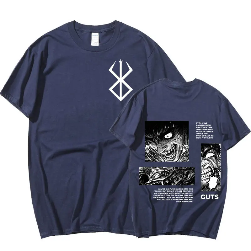 

Anime Swordsman Gatsu Sacrifice Zodd Double Sided Print T-shirts Funny Manga Berserk Guts Fashion T-Shirt Men Oversized T Shirt