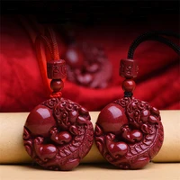hot selling natural handcarve cinnabar fortune pixiu necklace pendant fashion jewelry men women luck gifts amulet