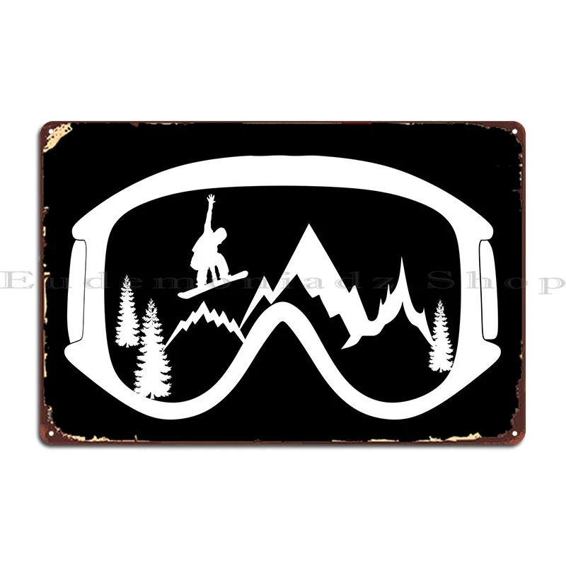 

Очки для снежинки, металлический знак, печатная фотография, винтажная пещера, оловянный знак, плакат