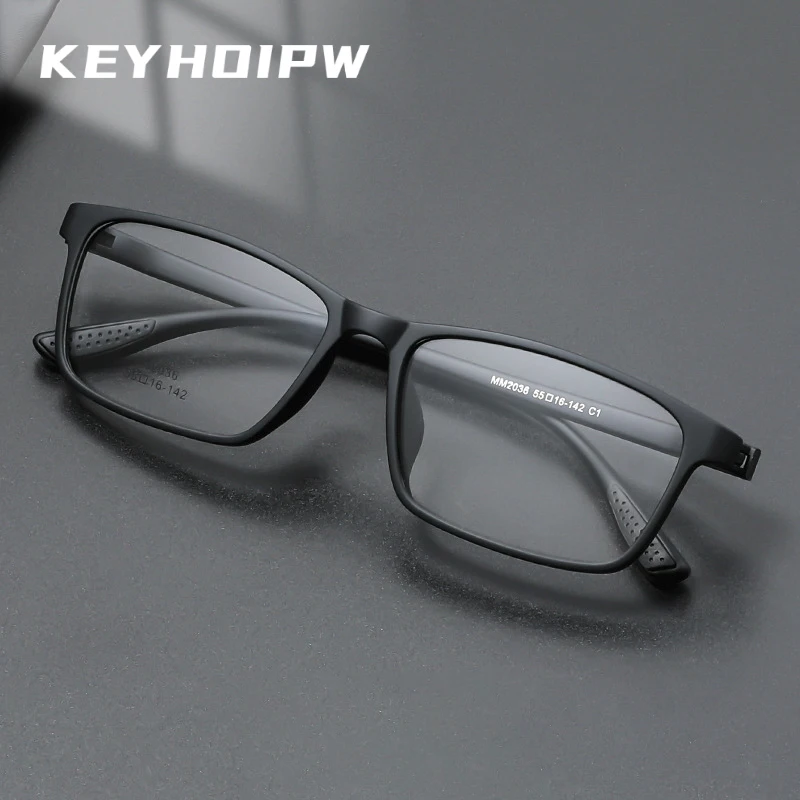 

KEYHOIRW Retro Comfortable Screwless Women's Myopic Glasses Square Ultra Light TR90 Optical Prescription Eyeglass Frame Men 2036