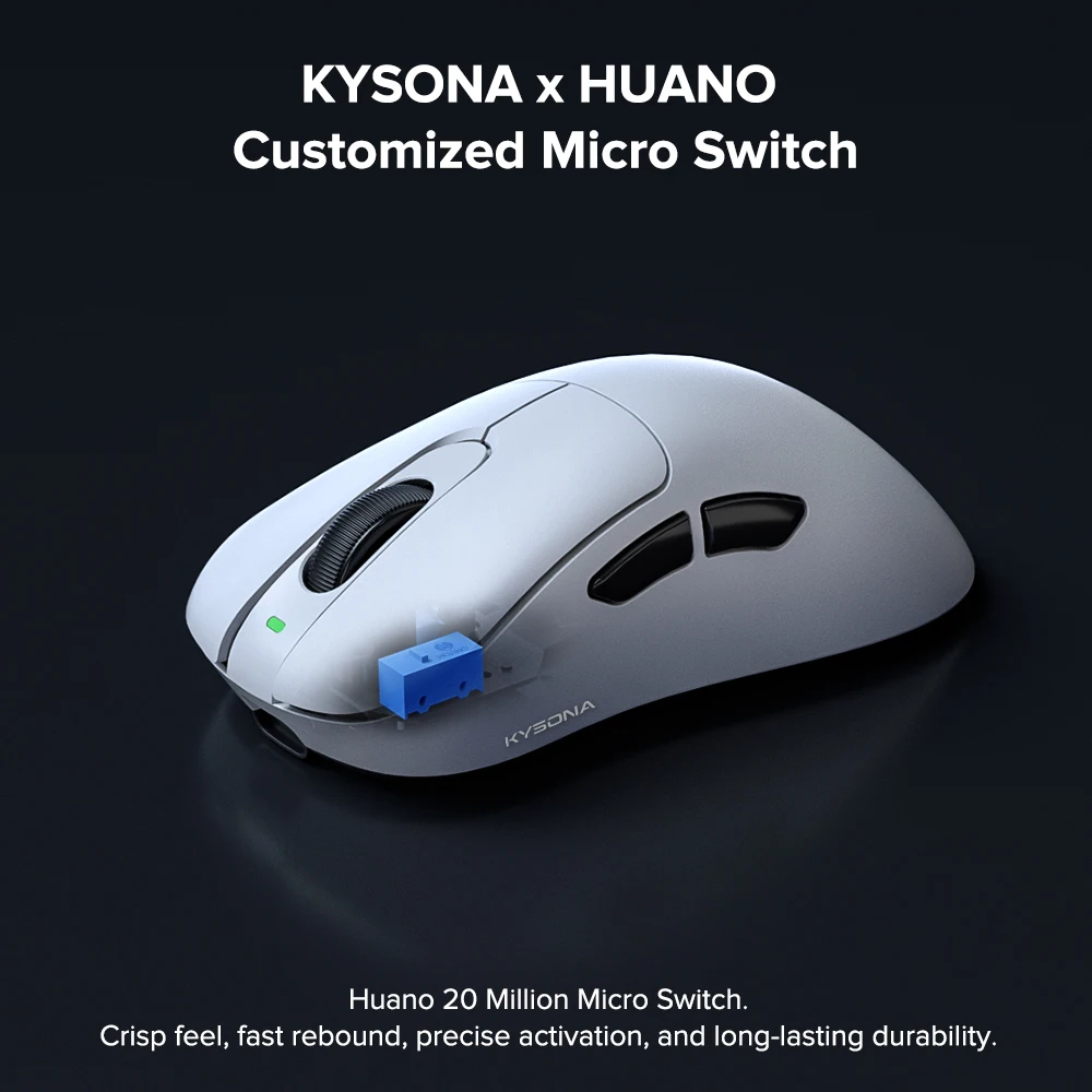 Беспроводная игровая мышь KYSONA Mars SE, Bluetooth-мышь, эргономичная, легкая, 57 г, частота заката 1 кГц, 24000 точек на дюйм для портативных ПК (art.: 3920ca7a993f7) - 3920ca7a993f7