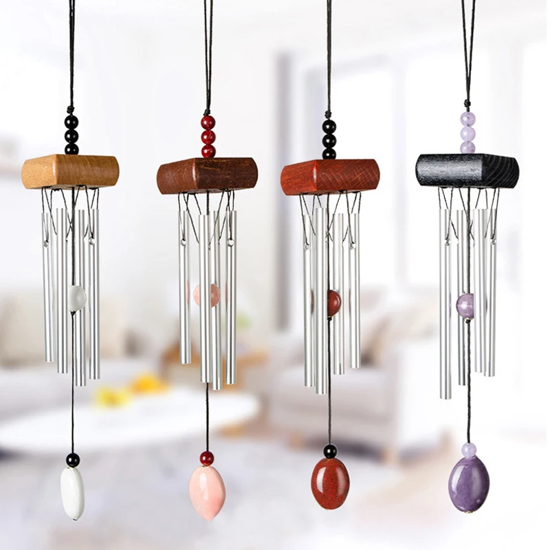 

Square Wood Metal Aluminium Wind Chime Modern Europe Style Hangings Home Accessories A Valentine's Birthday Present