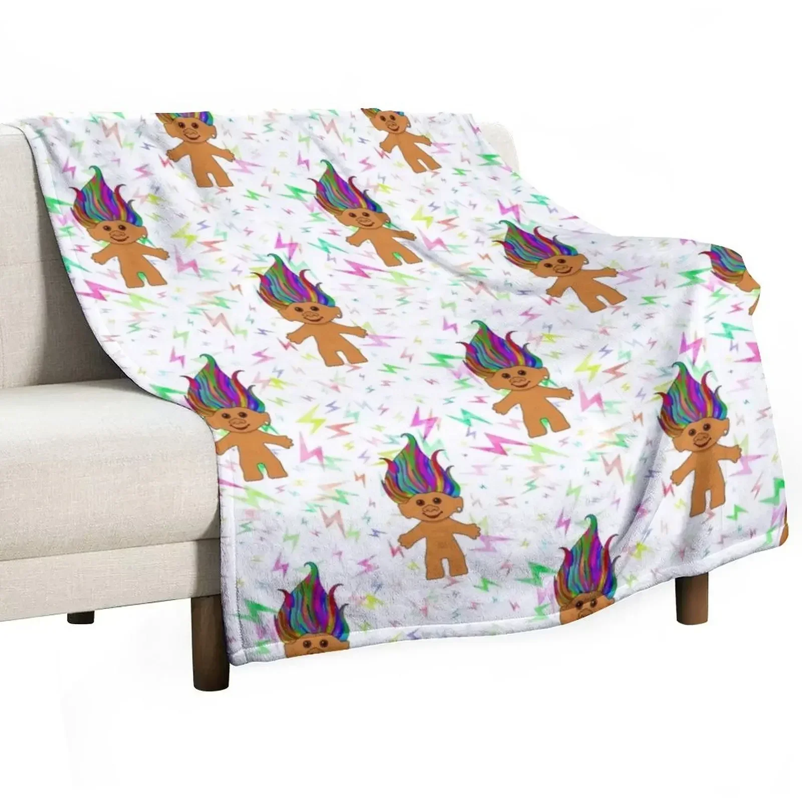 Красочная ретро-кукла-тролль с принтом для детей 90-х годов-одеяло радужными