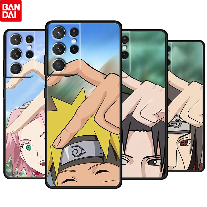 

Hot Anime Naruto Cute For Samsung Galaxy S22 S21 S20 Ultra Plus Pro S10 S9 S8 4G 5G Soft TPU Black Phone Case Fundas Capa Cover