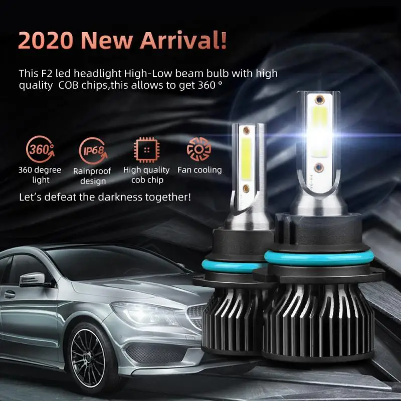 

1 pair COB 9004 9005 9006 9007 H1 H3 H7 H13 Auto Car Headlight Bulbs 50W 5000LM LED Car Headlight Kit Turbo Light Bulbs 6000K