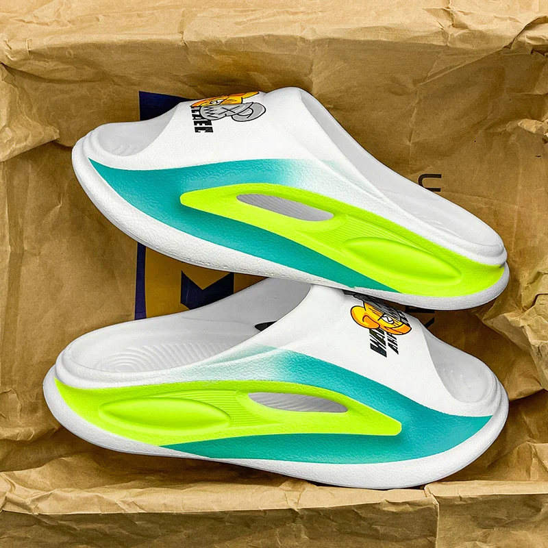 Man Slide Thick Platform Bathroom Home Slippers Men Fashion Soft Sole EVA Indoor Slides Male Sandals Summer Non-slip Flip Flops