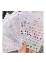 5pcs colorful anime minnie mickey donald duck disney cartoon nail stickers art nail decorative decals adhesive stickers
