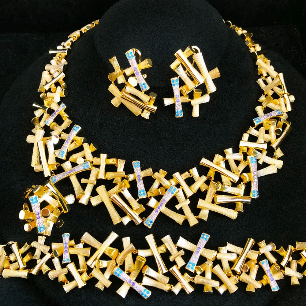 GODKI Новая мода бамбуковая кость африканский свадебный комплект ювелирных