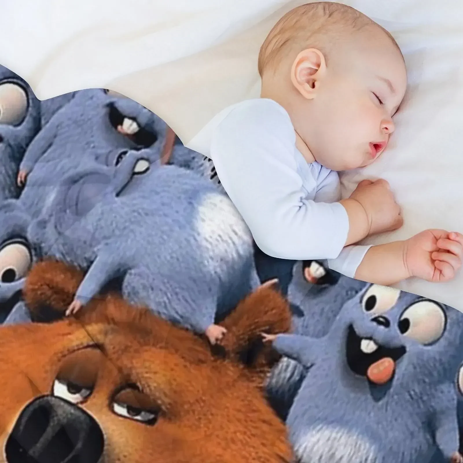 Одеяло с рисунком счастливого леминга и табоди красивое роскошное забавное