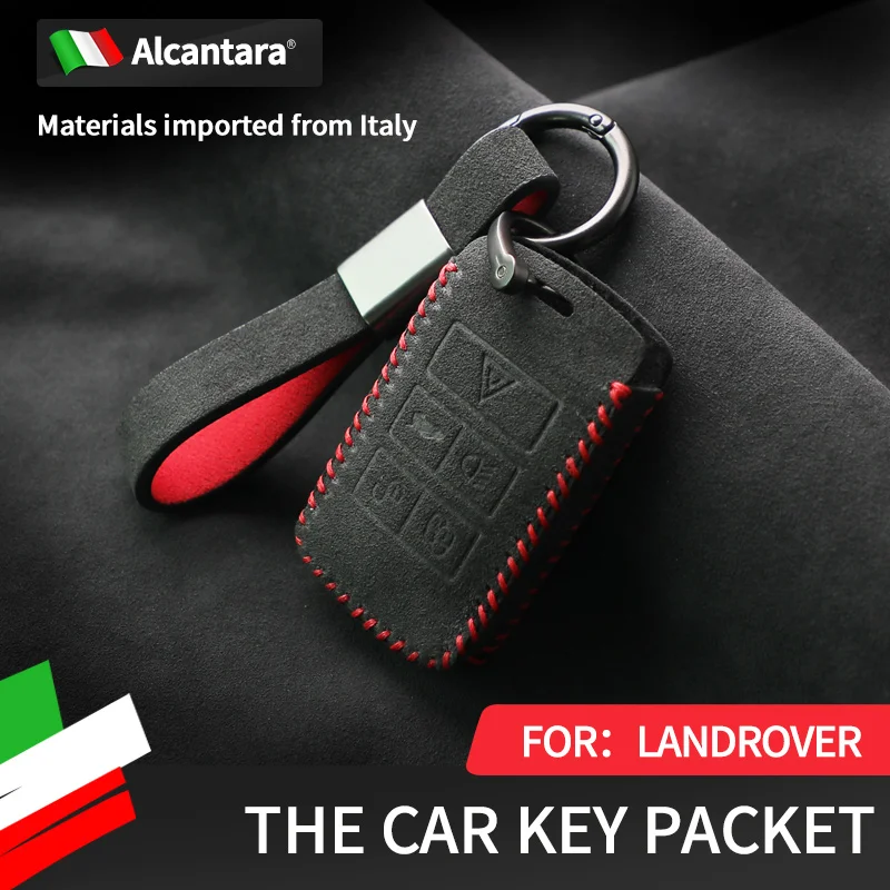 

Alcantara Suede Car Key Case For Land Rover Range Rover, Defender, Aurora, Discovery Car Remote Key Ring Suede Protective Cover