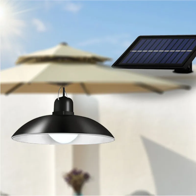 

Solar Pendant Light Outdoor Waterproof LED Lamp Double-head Chandelier Decorations with Remote Control for Indoor Shed Barn Room