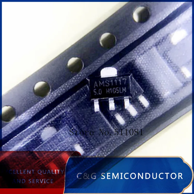 100 шт. AMS1117-ADJ AMS1117-3.3V 1117-ADJ ADJ 3 V 5V SOT89 SOT-89 SMD регулятор напряжения | Электронные